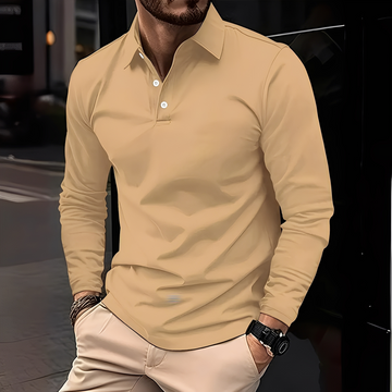 Deacon - Komfortables Langarm-Poloshirt