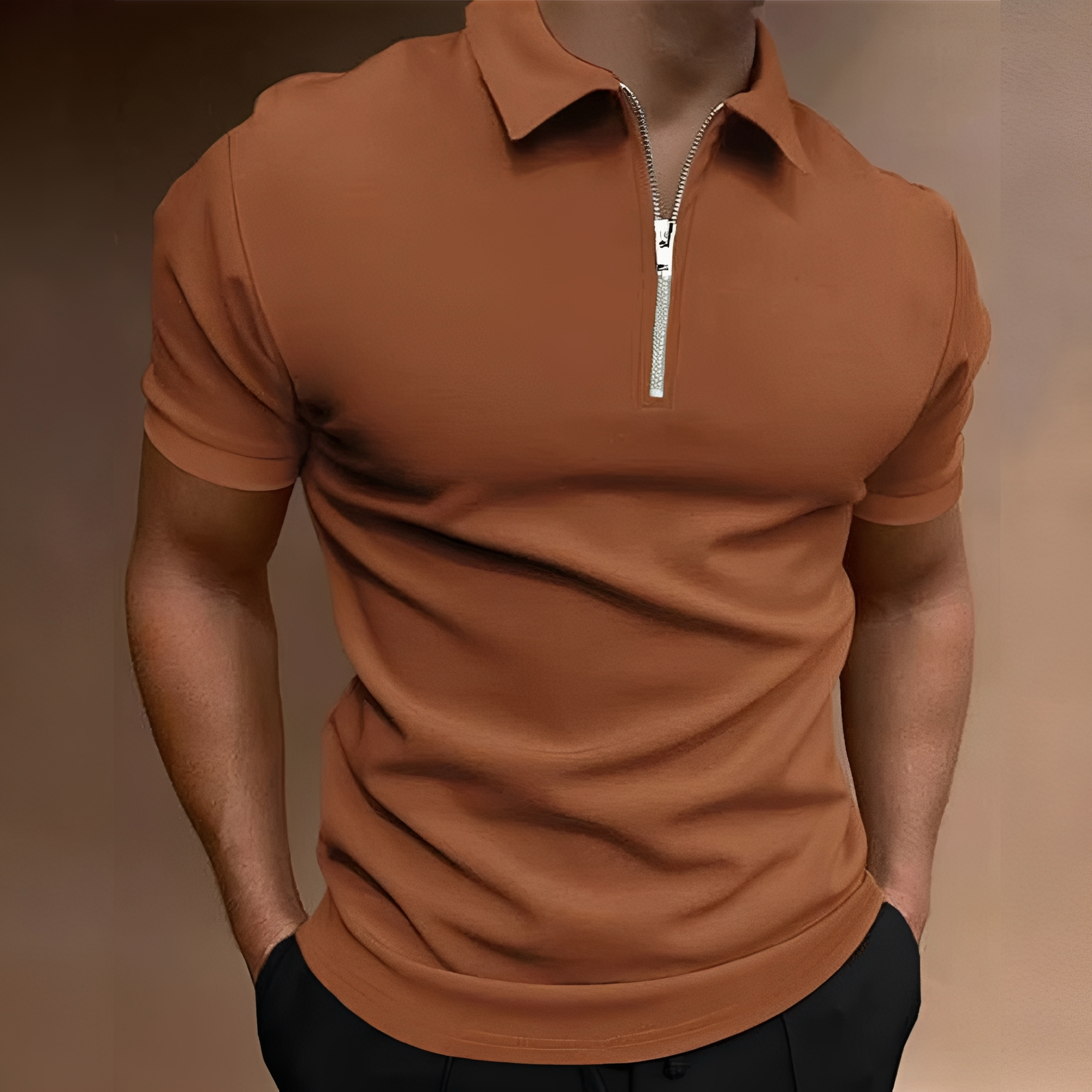 Carlos - Elegantes Herren-Polohemd mit Reißverschluss
