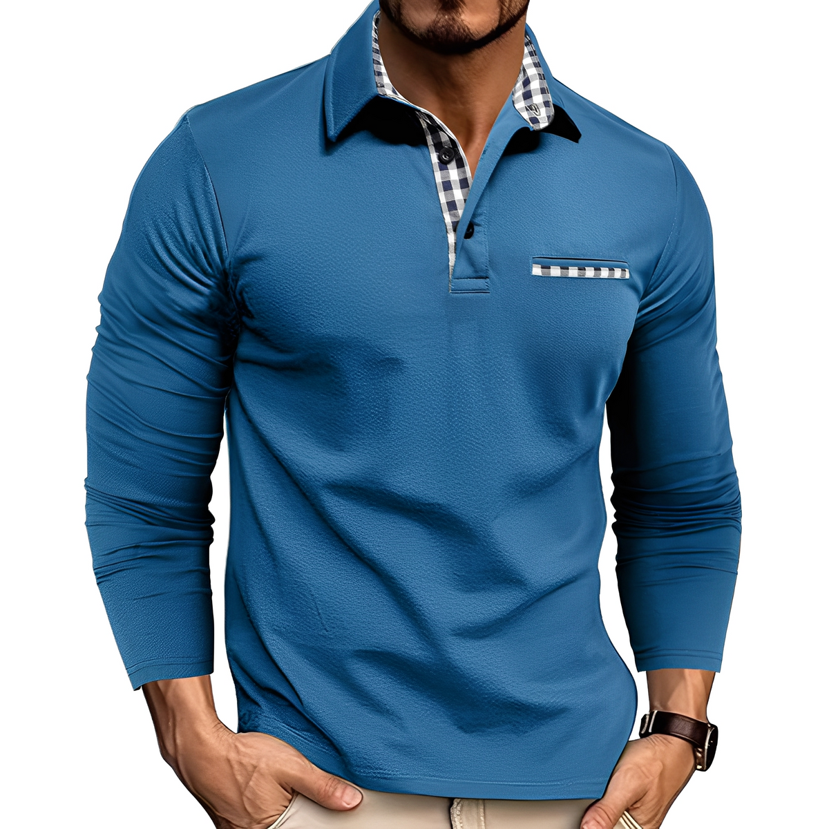 Grover - Entspanntes Langarm-Poloshirt