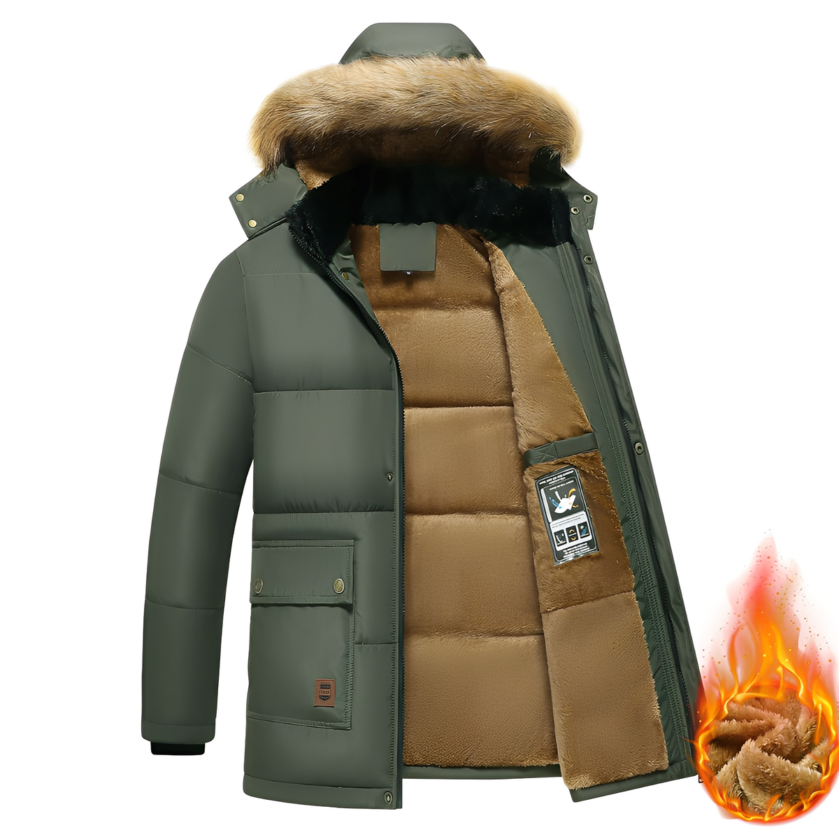 Crispian - Flauschige Jacke mit Kapuze