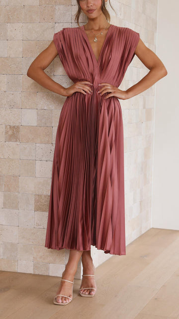Maria – Stilvolles Damen Plisseekleid