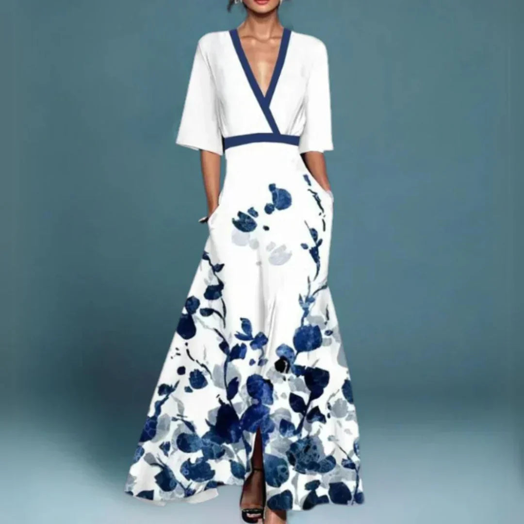 Jill- Stilvolles Damen Maxikleid mit Blütenmuster