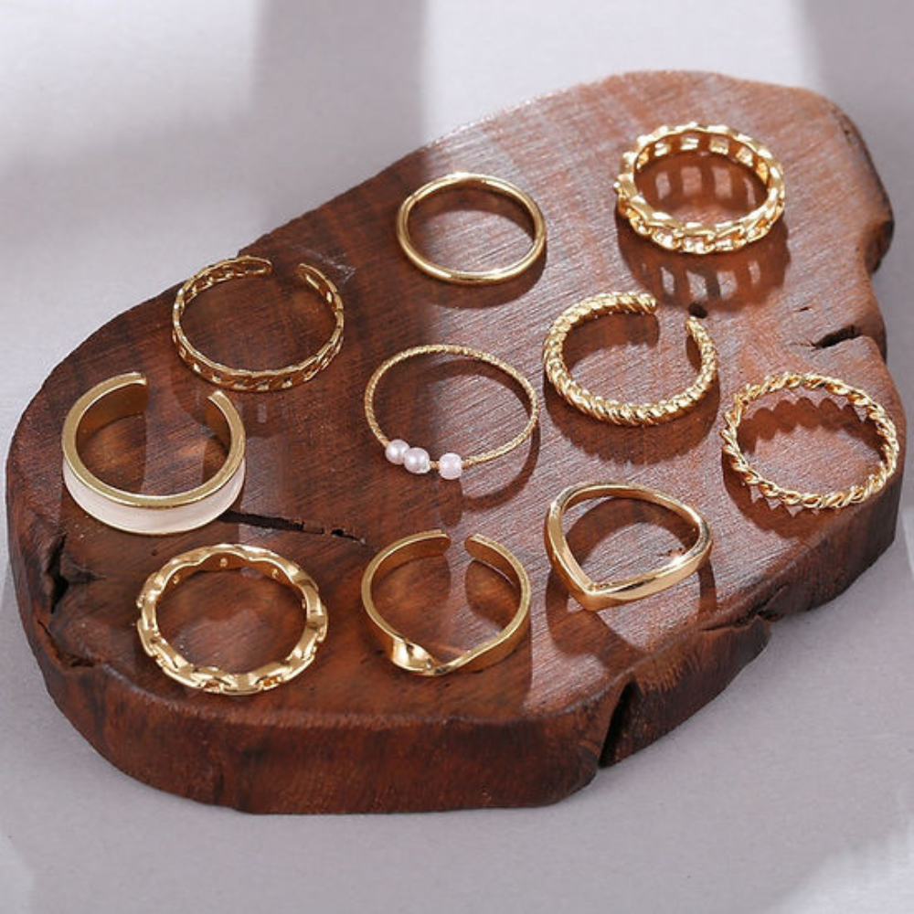 10 Stück Stil-Ringe - Kombinierbare Ringe