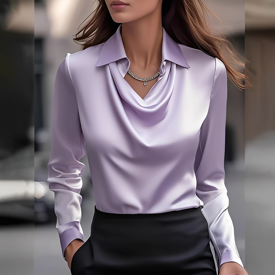 Laurentine - Anspruchsvolle Bluse mit langen Ärmeln für Damen