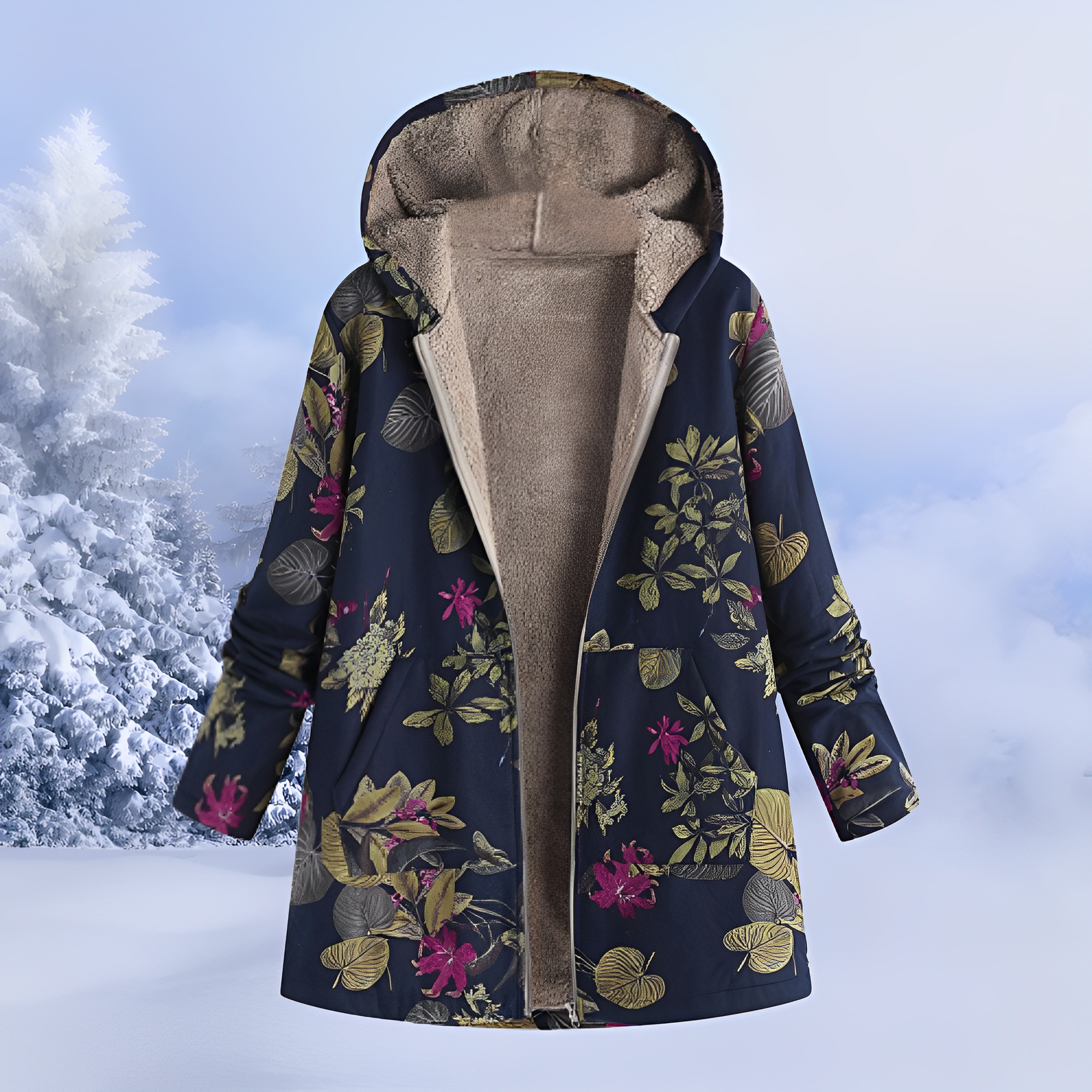 Jasmin - Modische, warme Kapuzenjacke