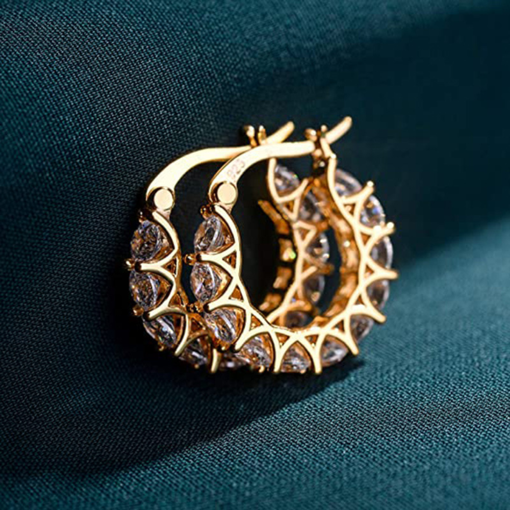 Zirkonia-Creolen - Ohrringe mit Diamant-Charme
