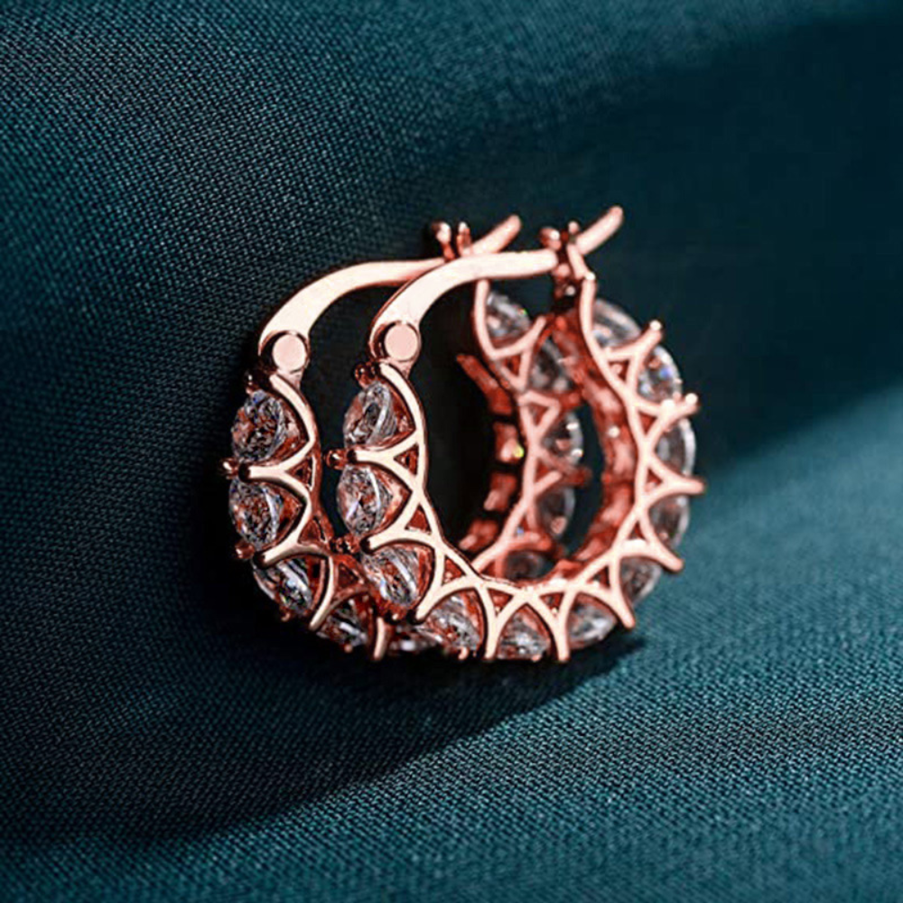 Zirkonia-Creolen - Ohrringe mit Diamant-Charme