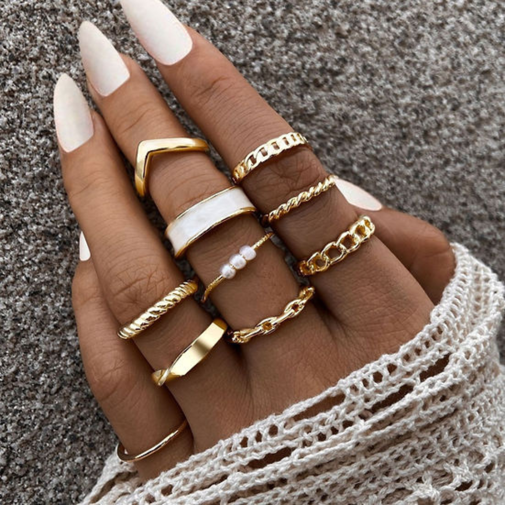 10 Stück Stil-Ringe - Kombinierbare Ringe