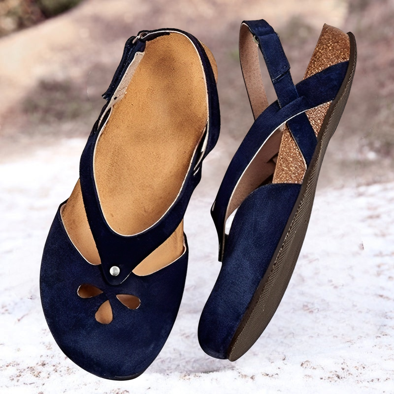 Latrice - Elegante Schlupf Sandalen aus Veloursleder
