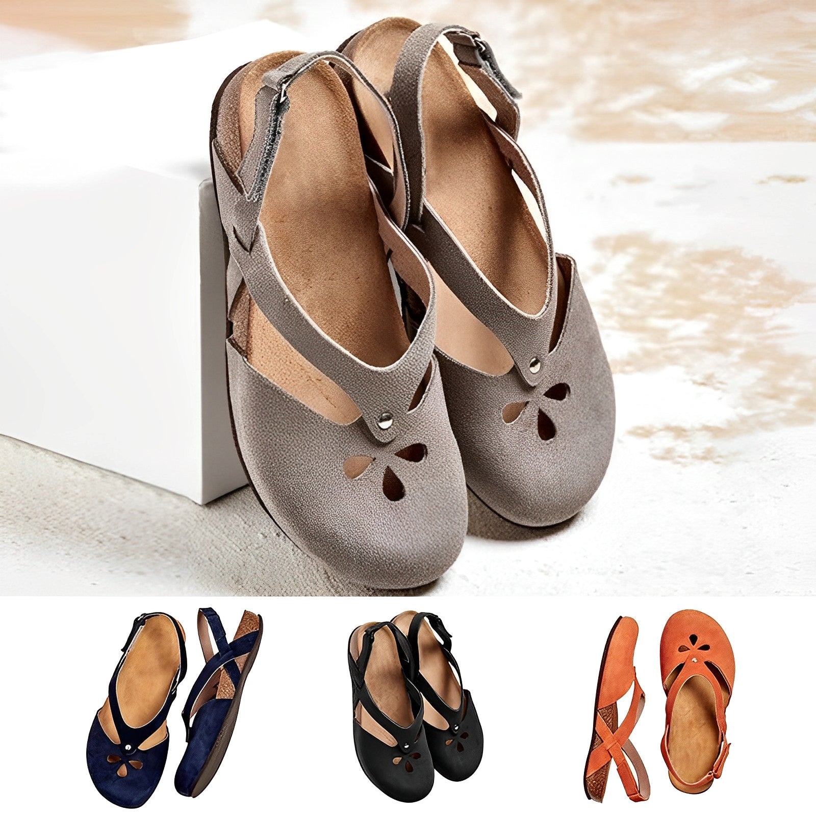 Latrice - Elegante Schlupf Sandalen aus Veloursleder