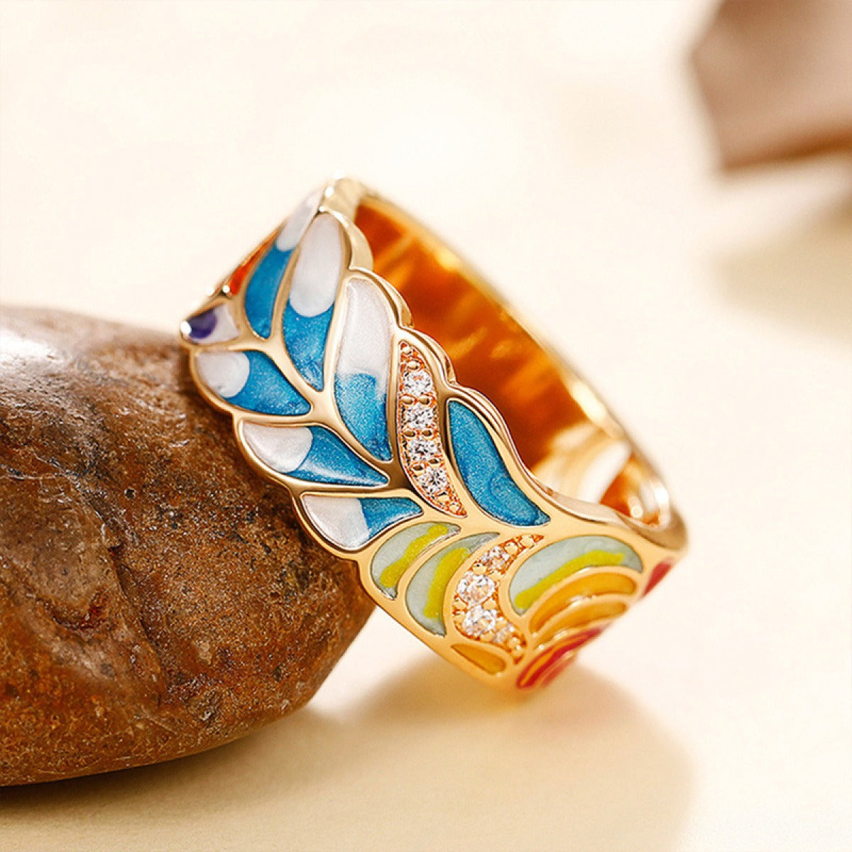 Isolde – Ring mit handbemalten Blumen