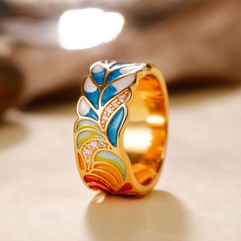Isolde – Ring mit handbemalten Blumen