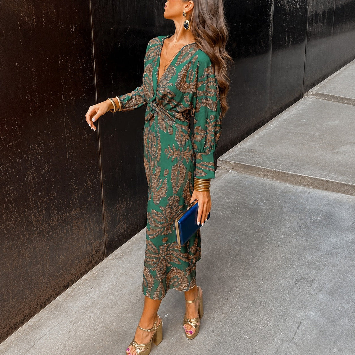 Grace - Elegantes Kleid mit Blumendruck und Schleife