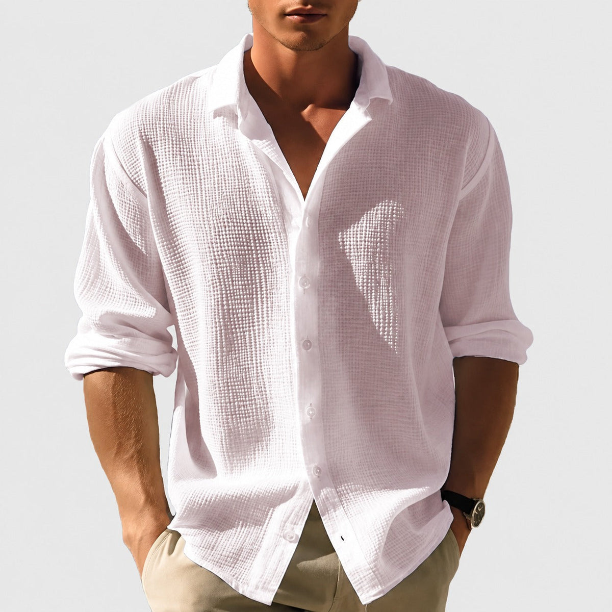 Kelvin - Herren Button-Up Sommerhemd Lässig Leicht