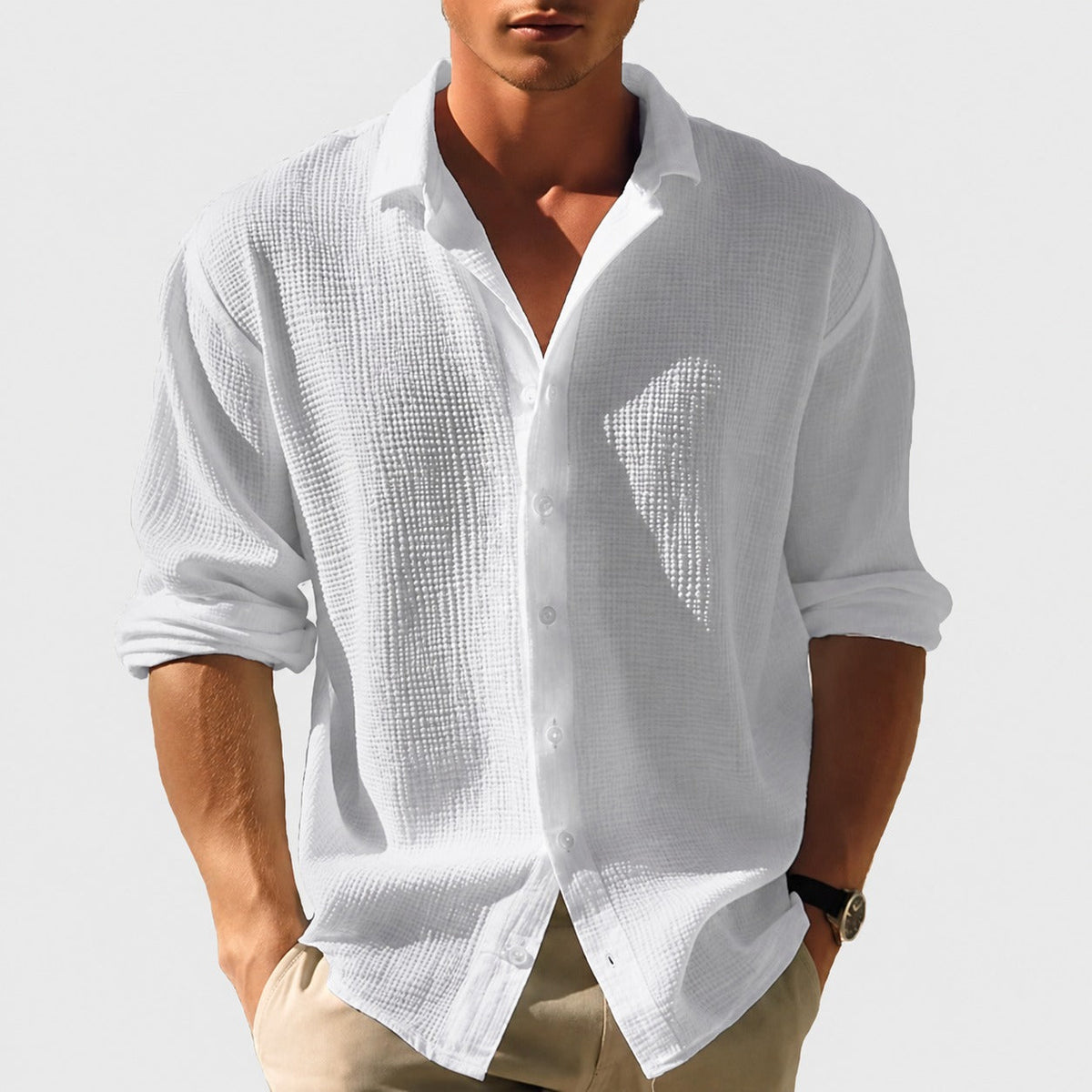 Kelvin - Herren Button-Up Sommerhemd Lässig Leicht