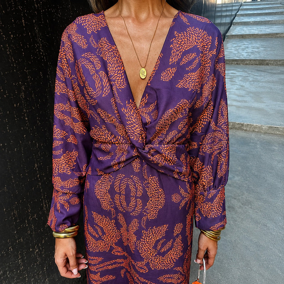 Grace - Elegantes Kleid mit Blumendruck und Schleife