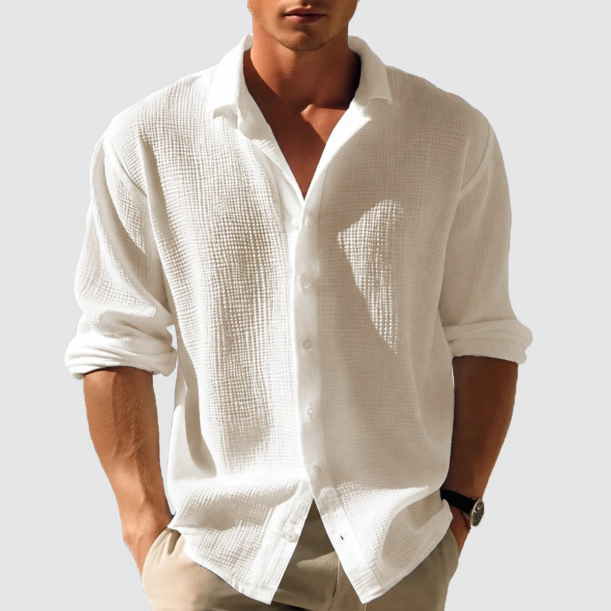 Kelvin - Herren Button-Up Sommerhemd Lässig Leicht