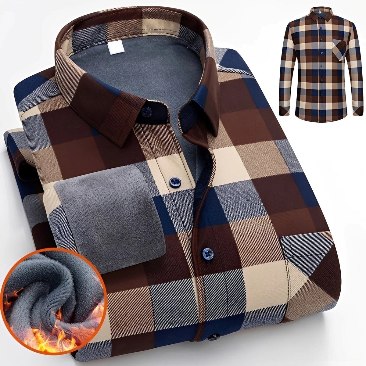 Anton - Elegantes, warmes Herren-Karohemd