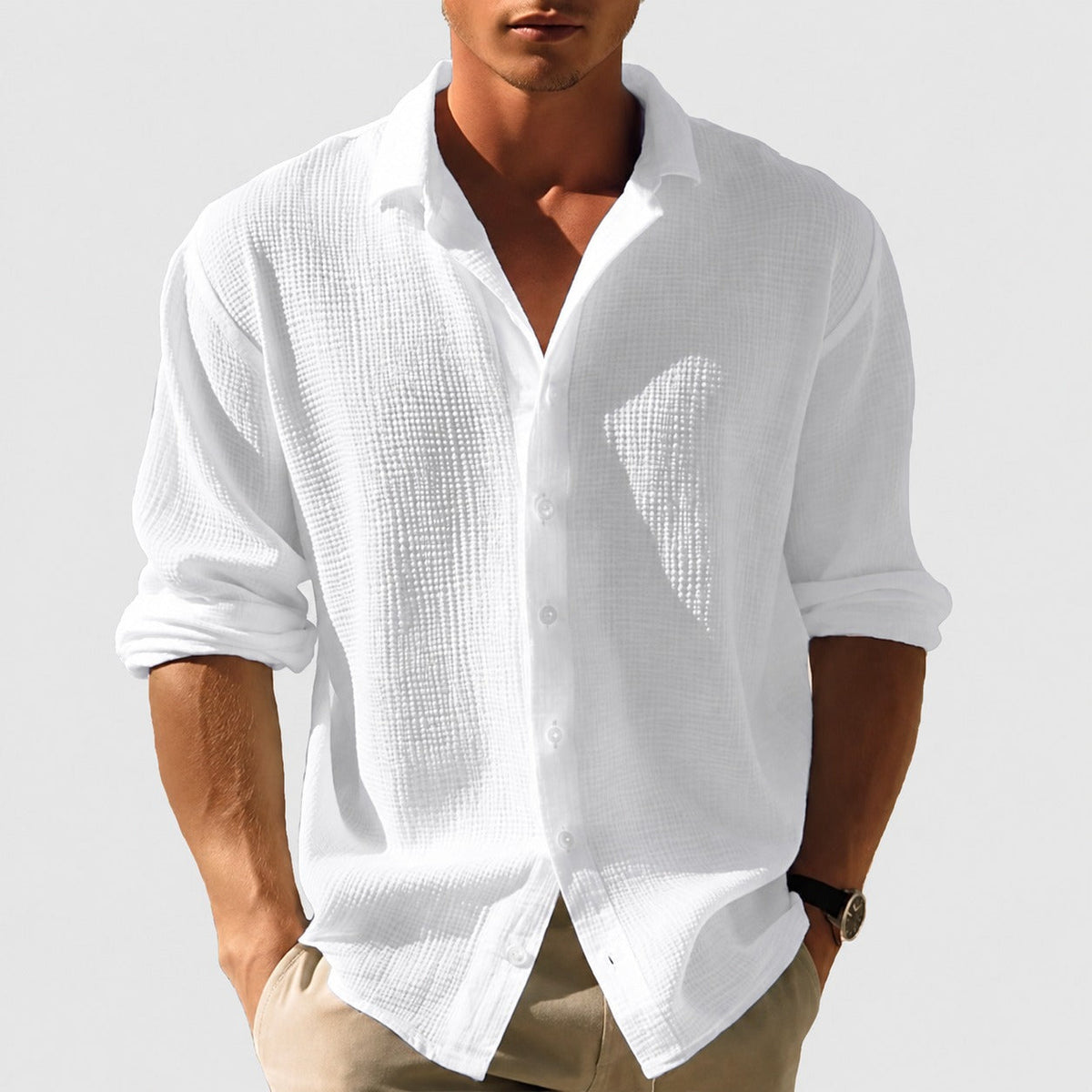 Kelvin - Herren Button-Up Sommerhemd Lässig Leicht