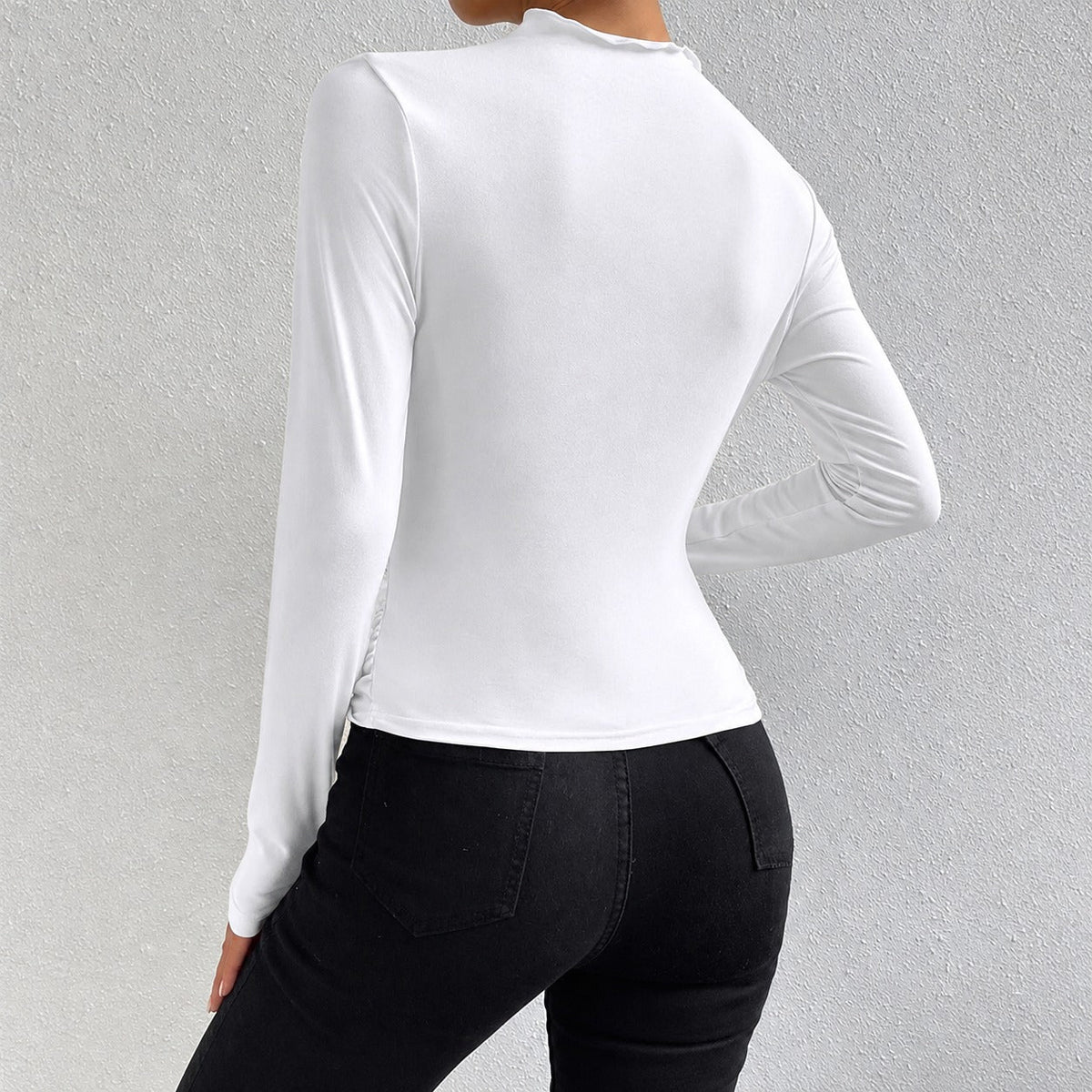 Livia - Figurbetontes Langarmshirt mit Rüschen