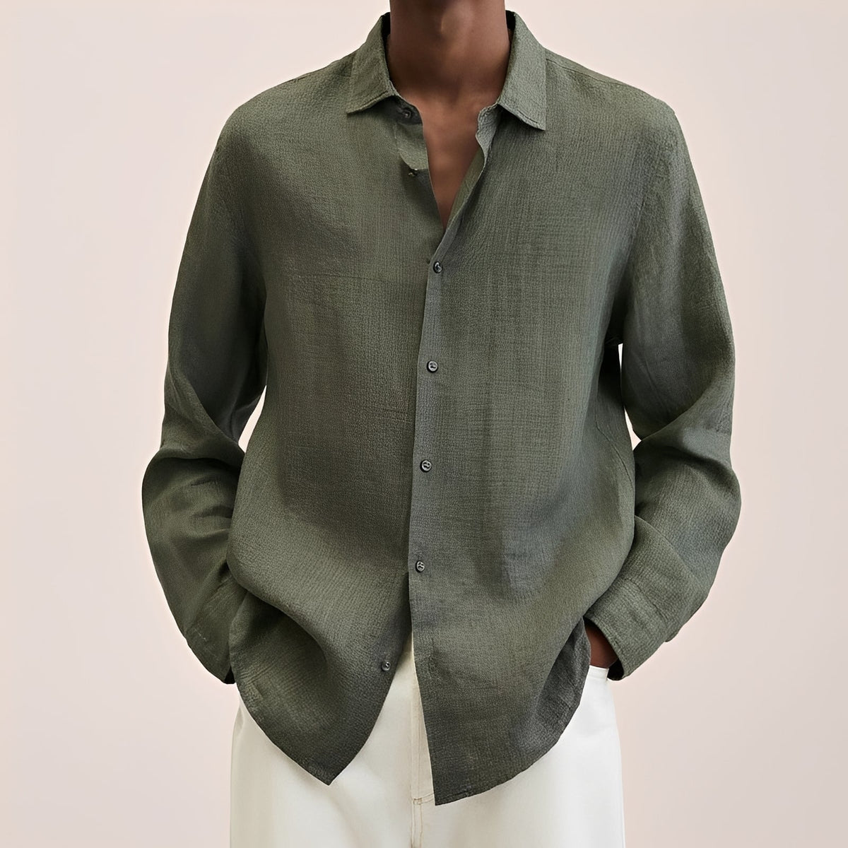 Calvin - Herren Langarmhemd in leichtem Material