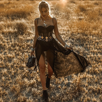 Damen Retro Boho Kleid – Luftiges Kleid für Sommer, Urlaub und besondere Anlässe