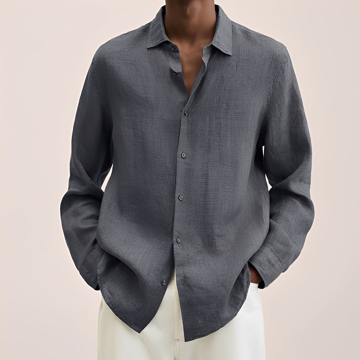 Calvin - Herren Langarmhemd in leichtem Material