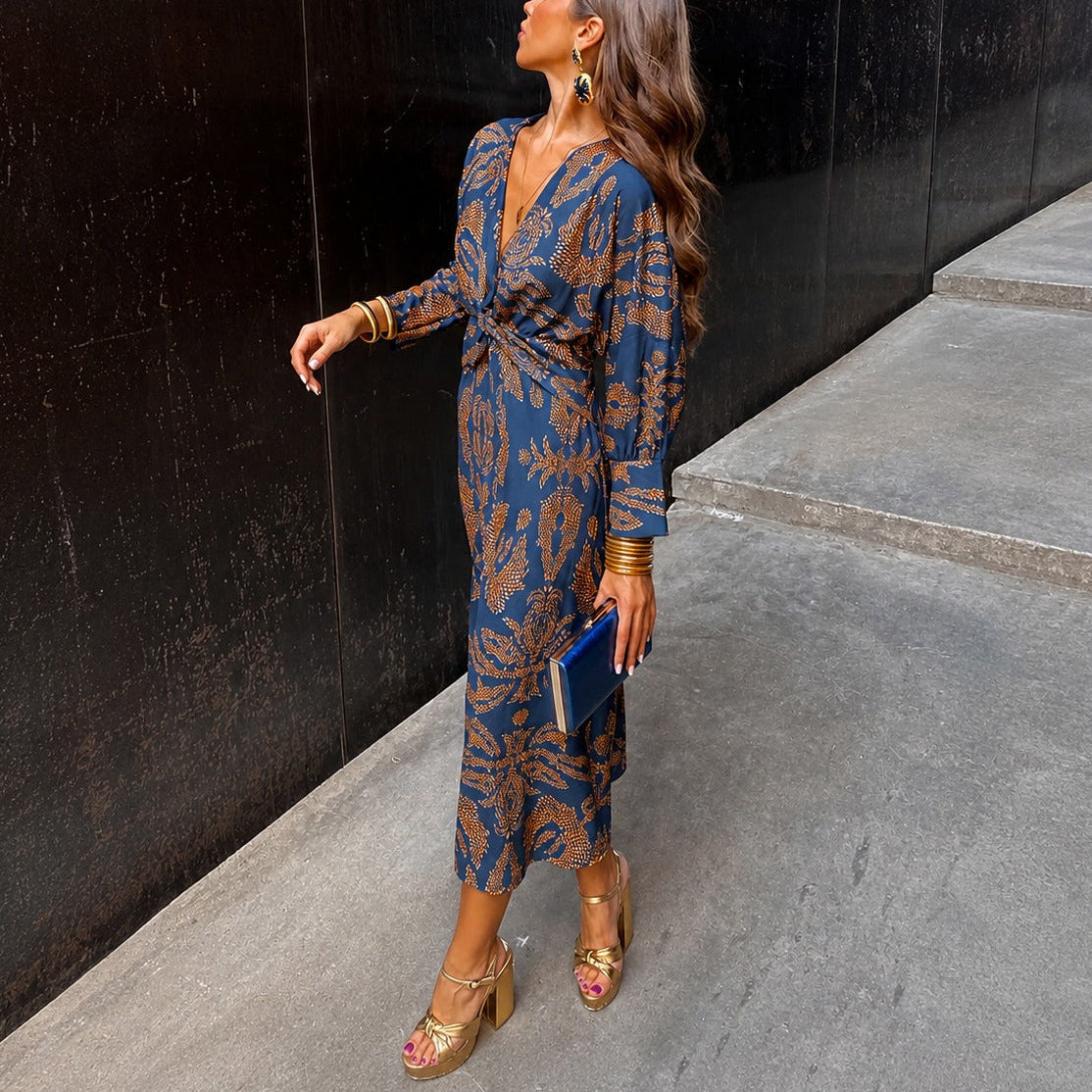 Grace - Elegantes Kleid mit Blumendruck und Schleife