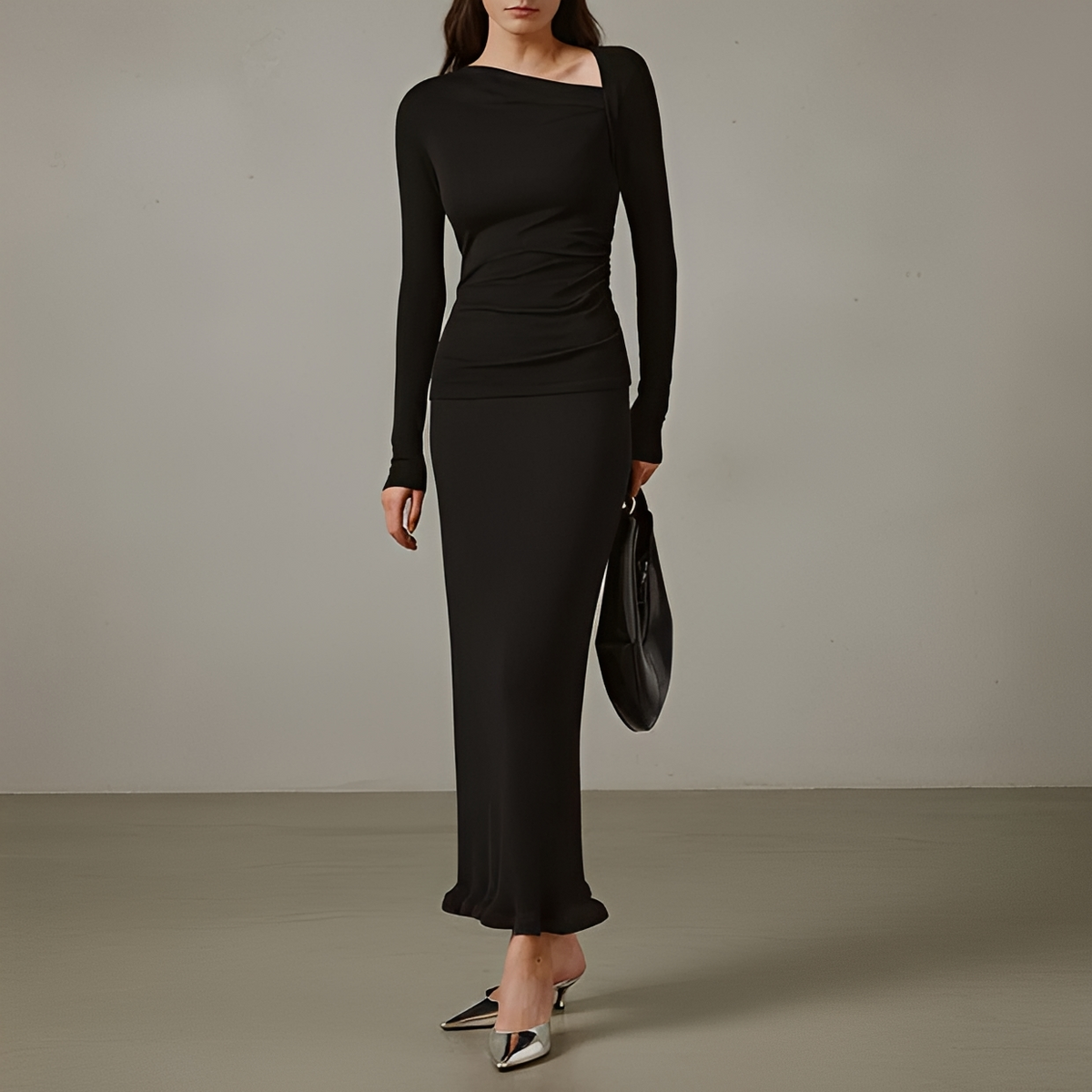 Selina - Asymmetrisches geripptes Hemd