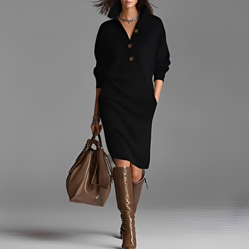 Camryn - Modernes Midi-Kleid mit langen Ärmeln