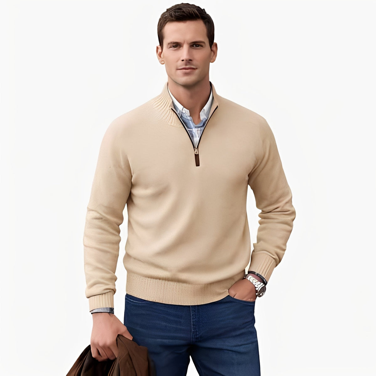 Jeremy - Weicher Halbzip-Pullover