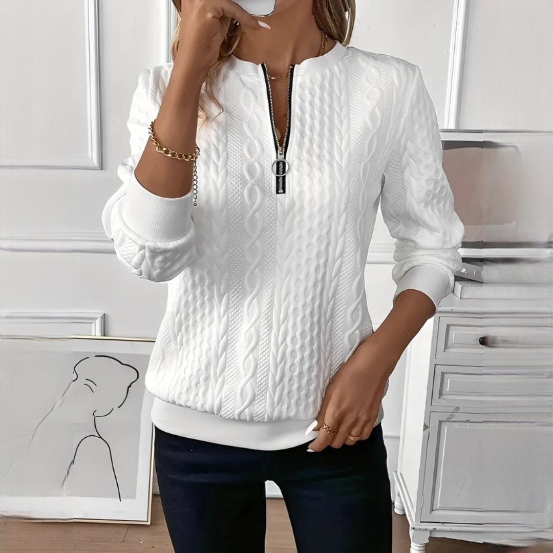 Hedie - Eleganter und schicker Reißverschluss-Pullover