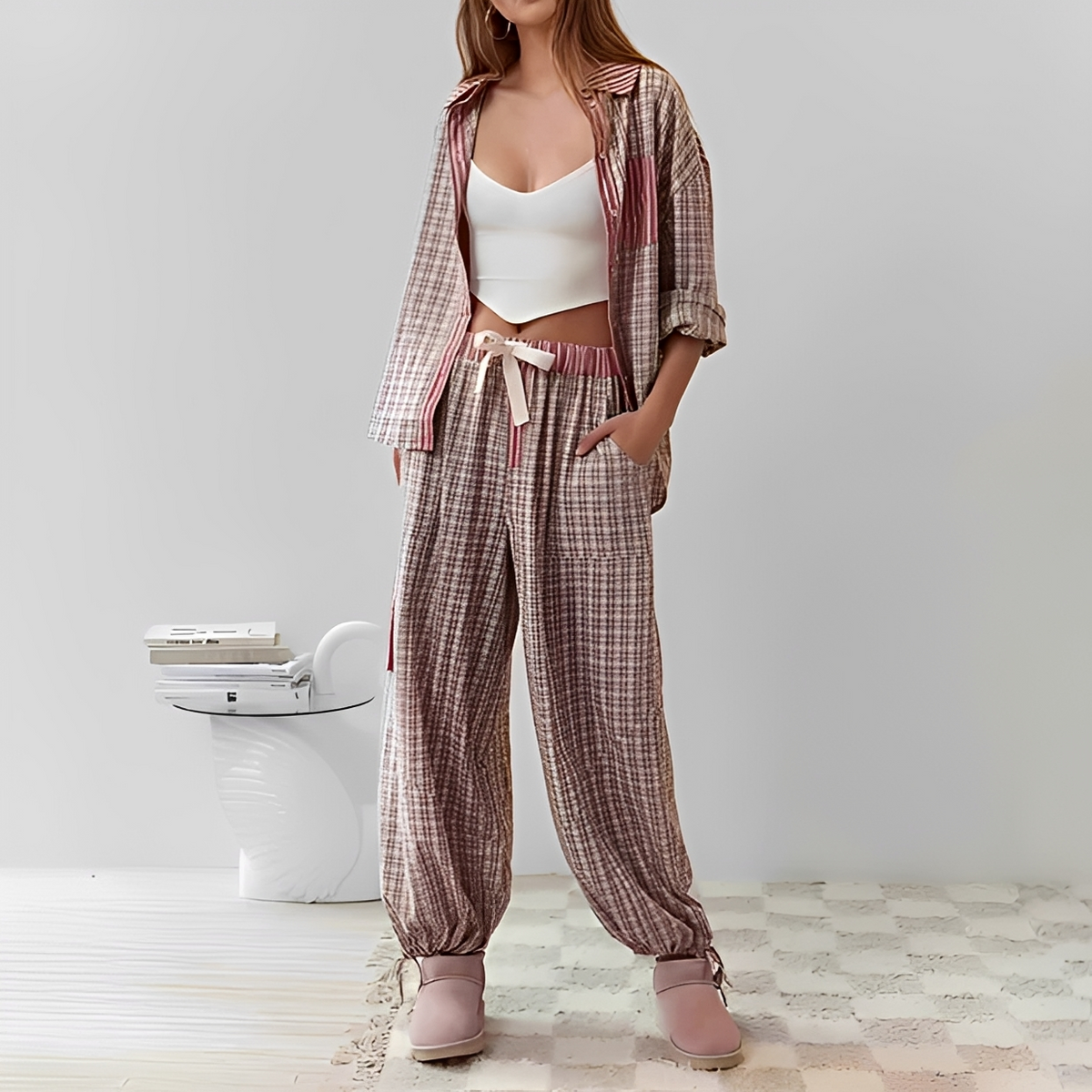 Ellenora - Bequemes und warmes Pyjama-Set