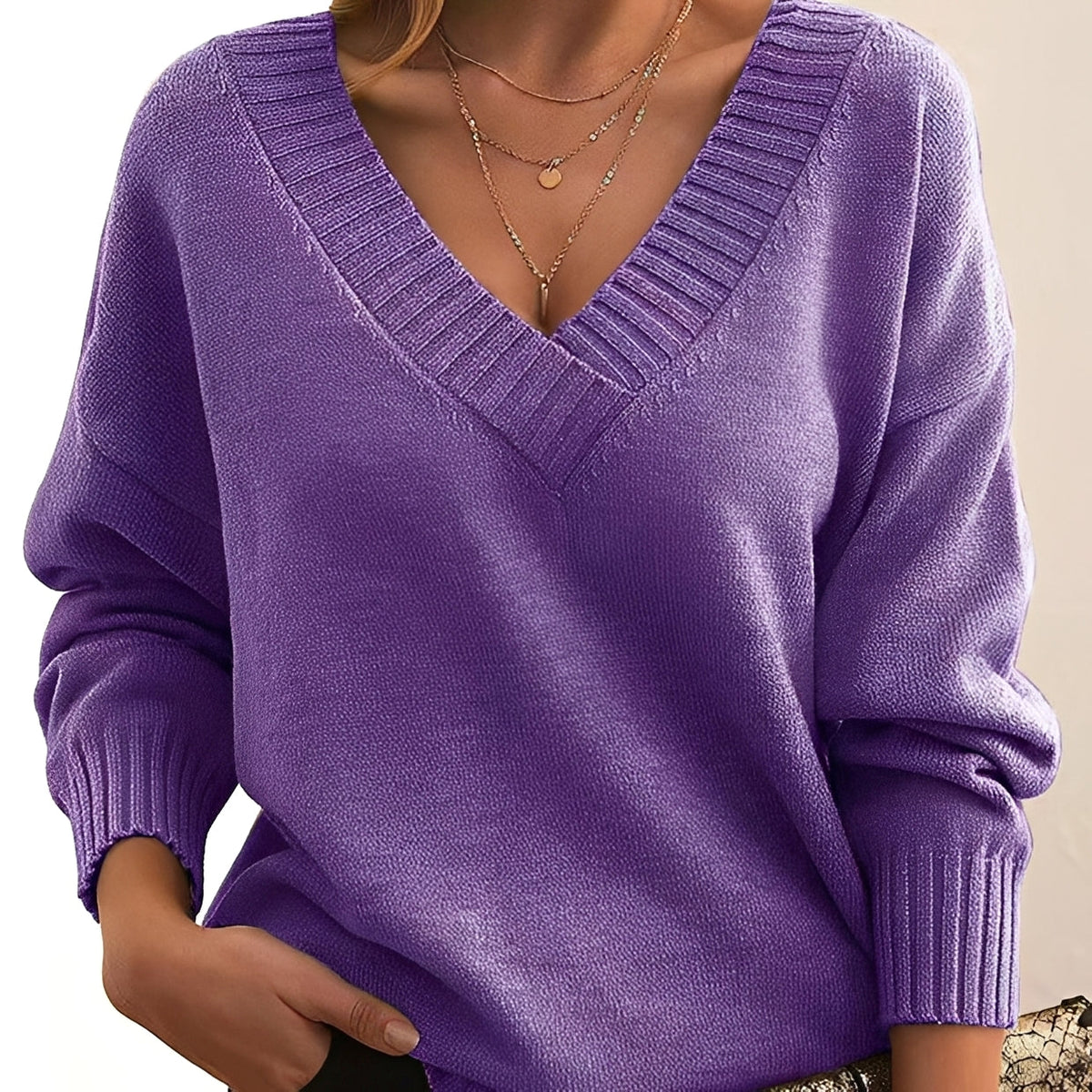 Mollie - Schicker und komfortabler Pullover mit V-Ausschnitt