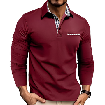 Charel - Langlebiges Langarm-Poloshirt