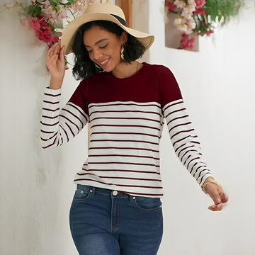 Eunice - Gestreifter, warmer und gemütlicher Pullover