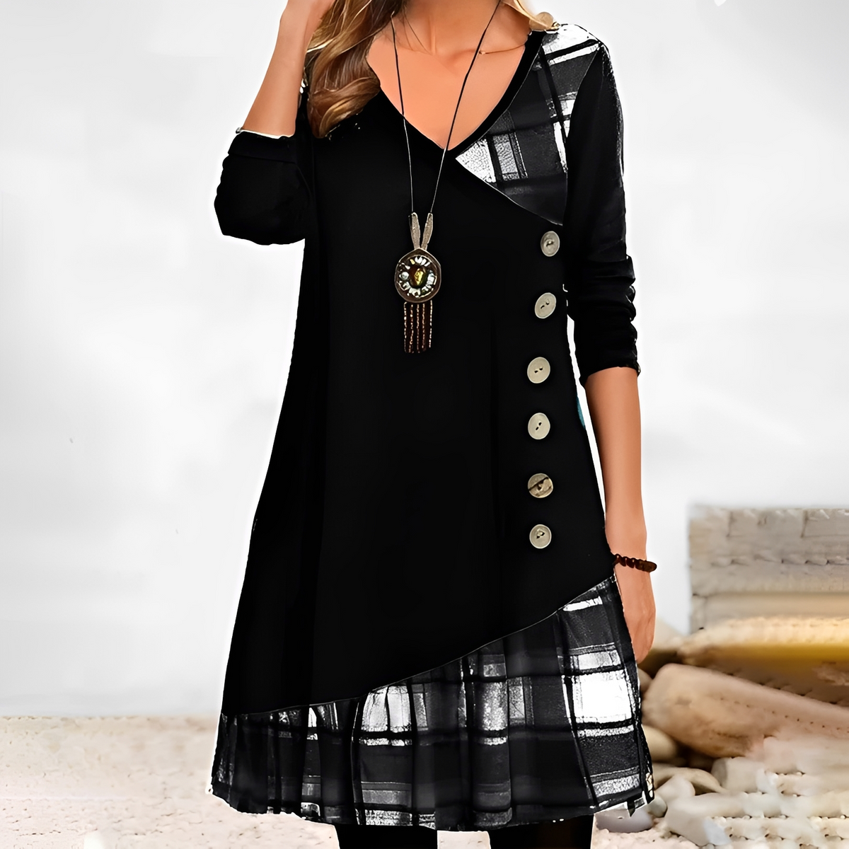 Shawnee - Elegantes und komfortables Langarm-Minikleid
