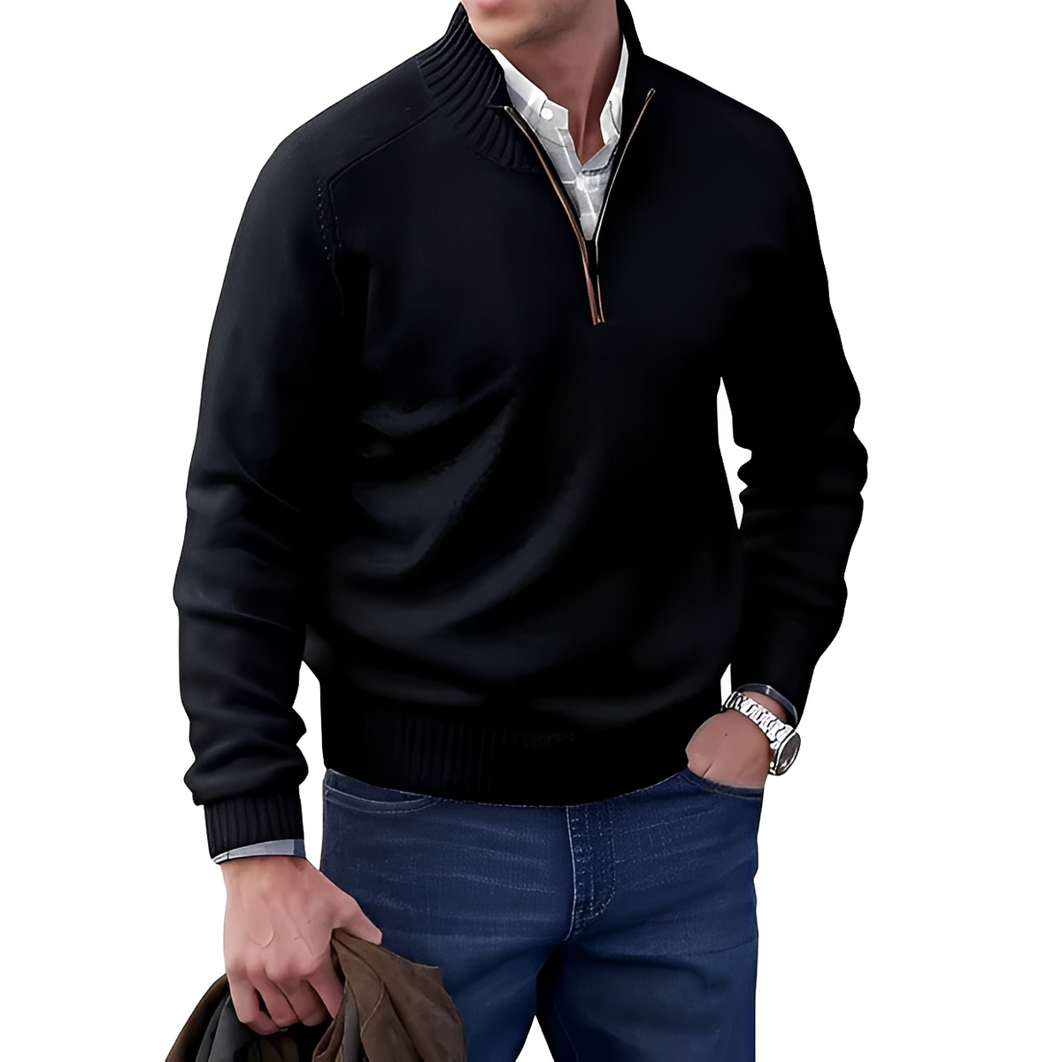 Jeremy - Weicher Halbzip-Pullover