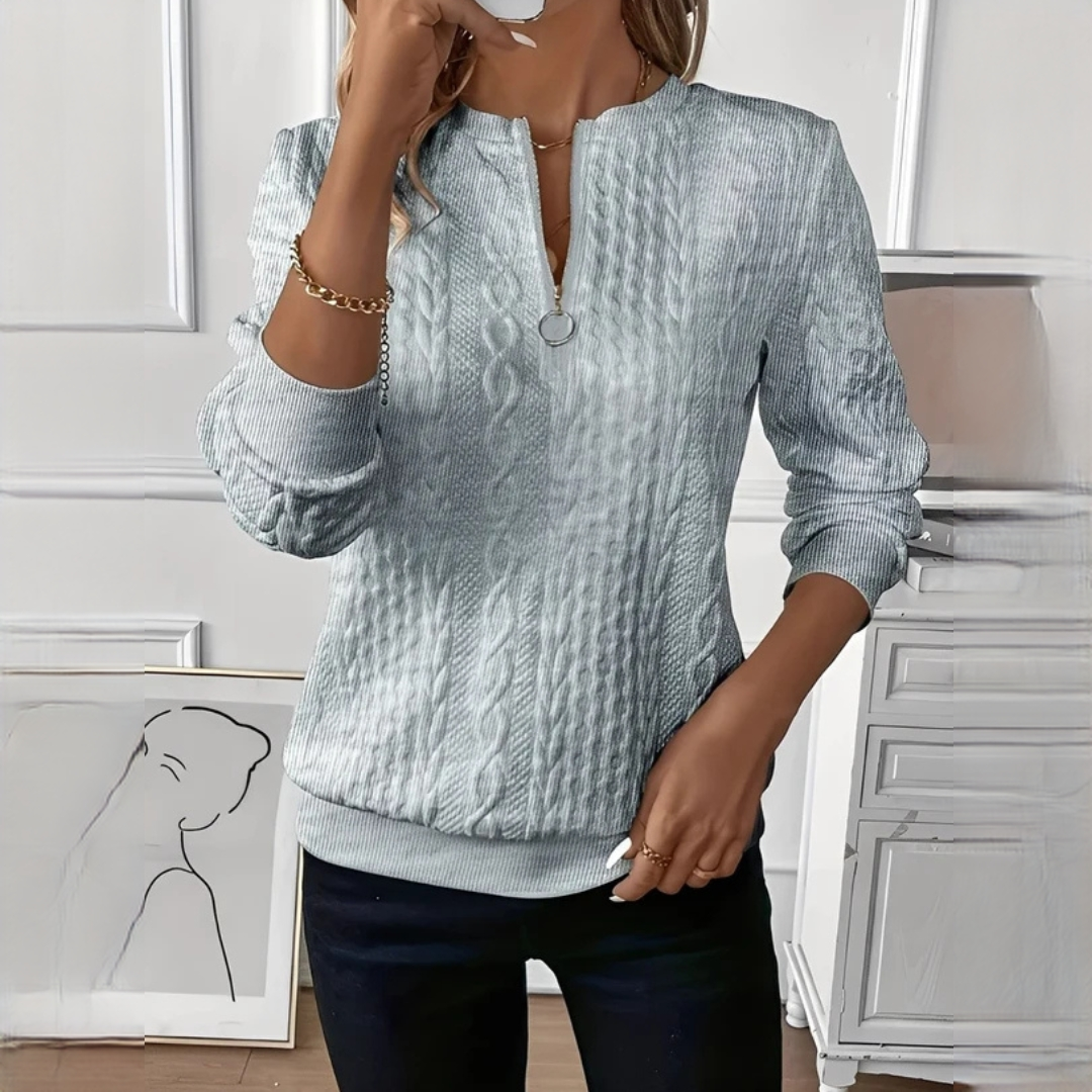 Hedie - Eleganter und schicker Reißverschluss-Pullover