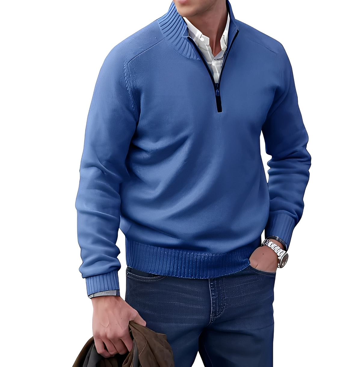 Gabriel - Kuscheliger und bequemer Pullover mit Reißverschlusskragen