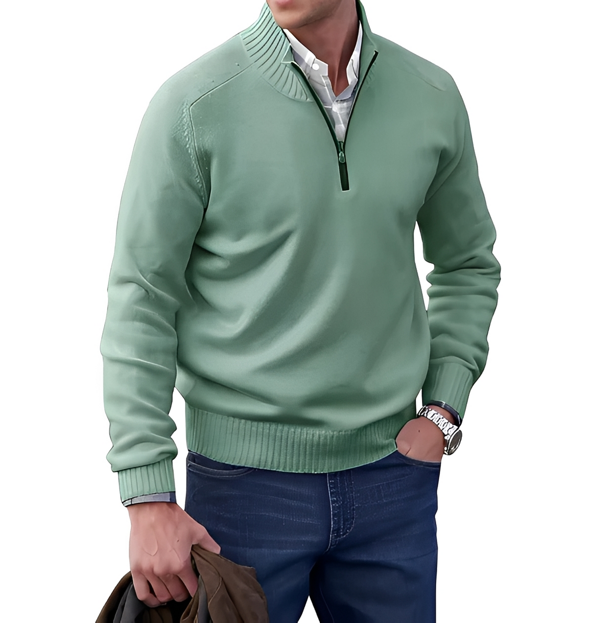 Gabriel - Kuscheliger und bequemer Pullover mit Reißverschlusskragen