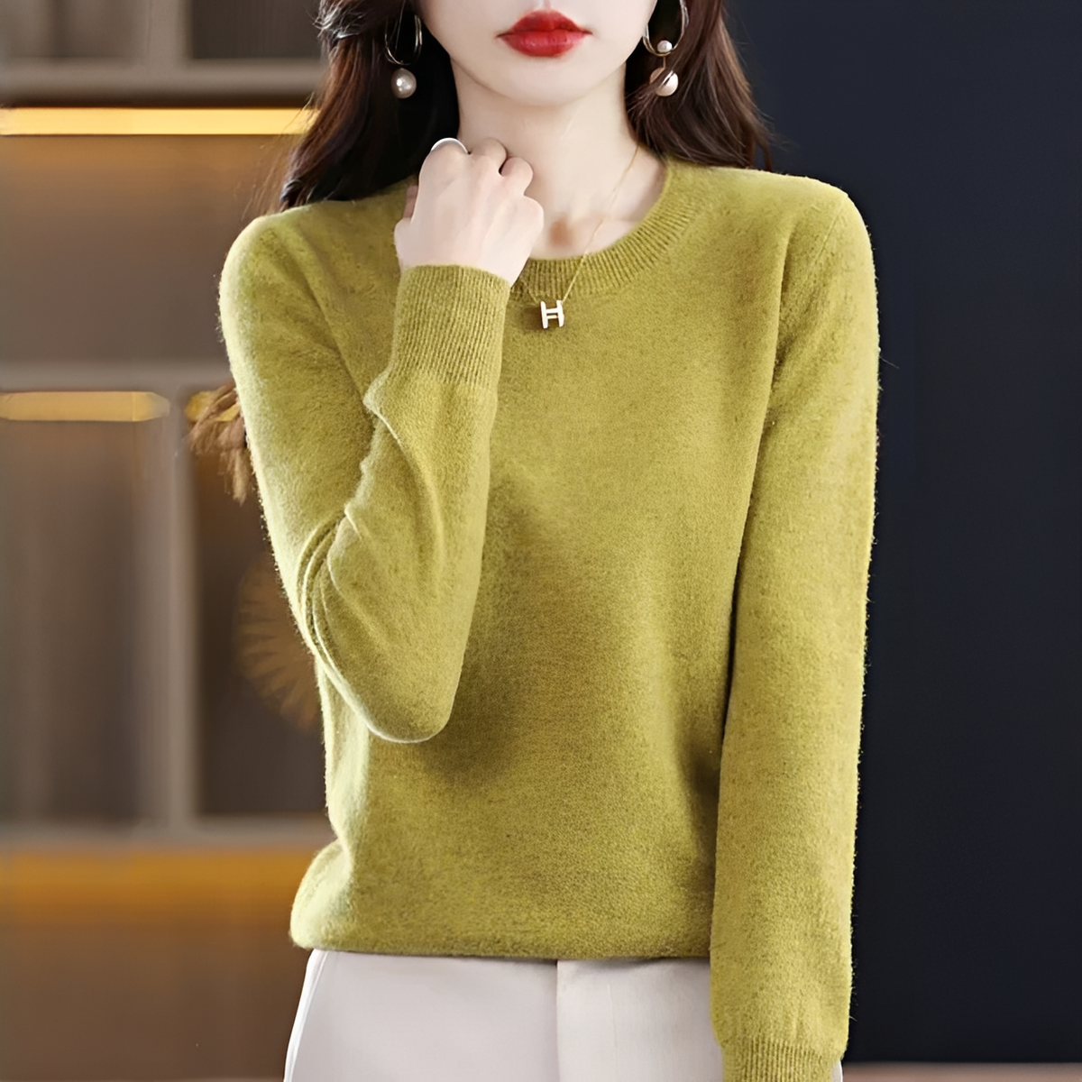 Shynna - Eleganter und weicher Rundhals-Pullover