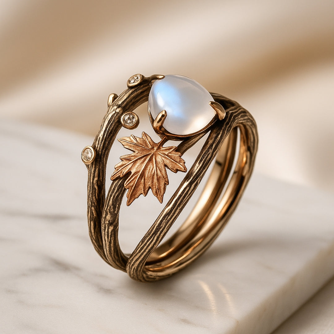 Celestia – Ring aus Mondstein mit natürlicher Anmut