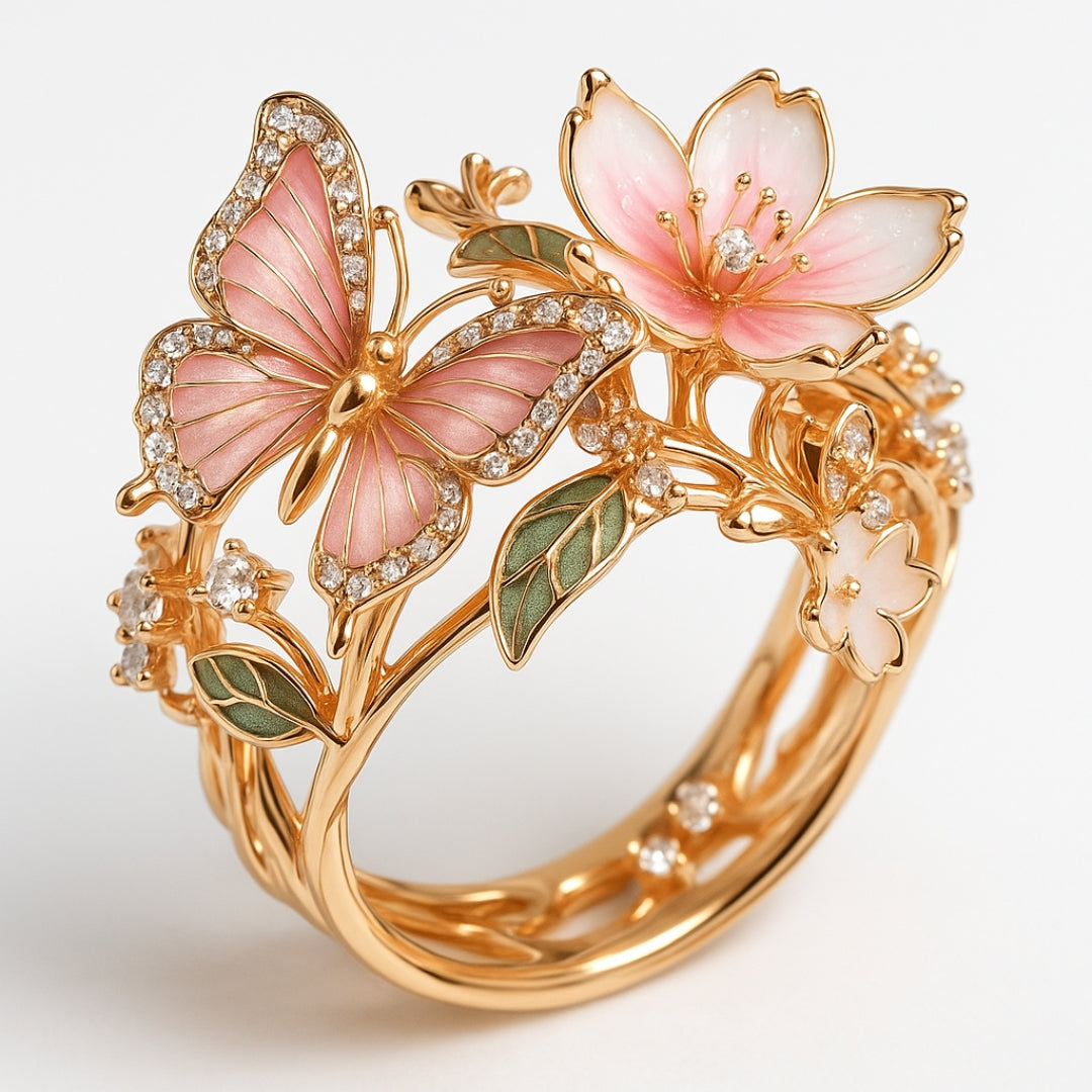Meliora – Funkelnder Schmetterlingsring mit Zirkonia