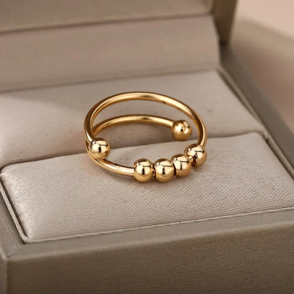Maelis – Beruhigender Ring mit drehbaren Perlen