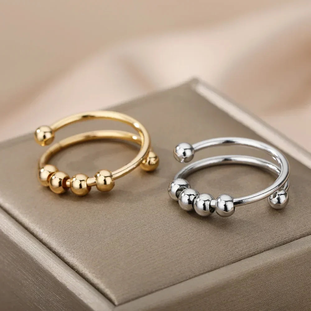Maelis – Beruhigender Ring mit drehbaren Perlen