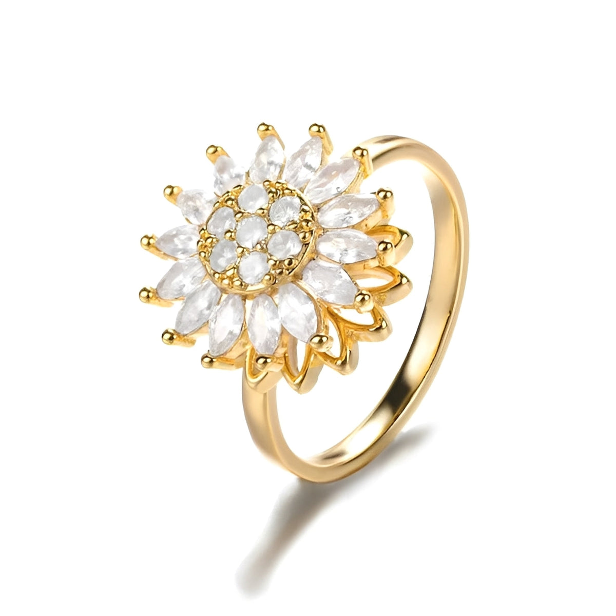 Solaya – Stressabbau-Ring mit Sonnenblumenmotiv