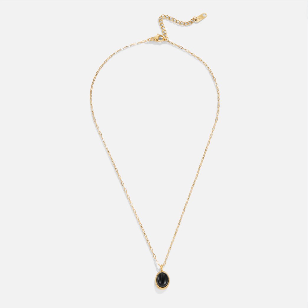 Euphrosyne - Kette aus dunklem Onyx