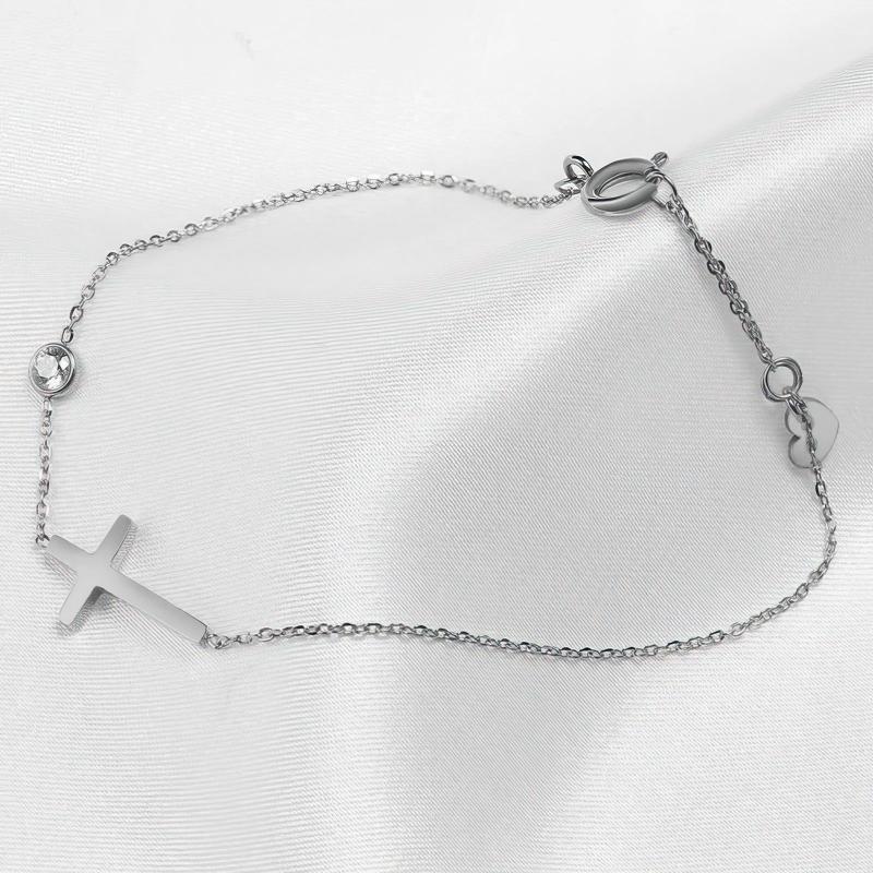 Althea – Damenarmband mit Kreuz in Gold und Silber