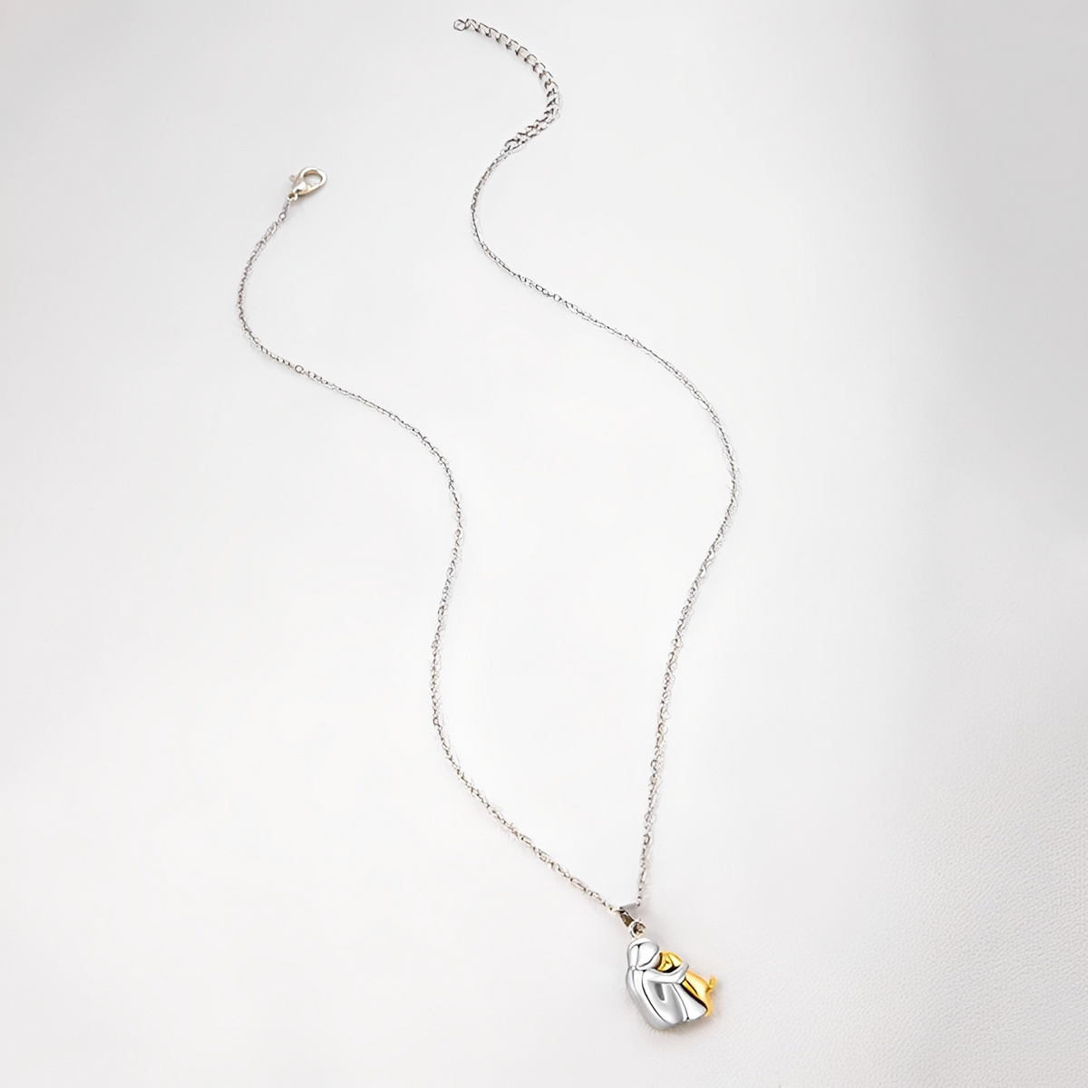 Neko – Halsband mit Anhänger von Hund und Halter in Umarmung
